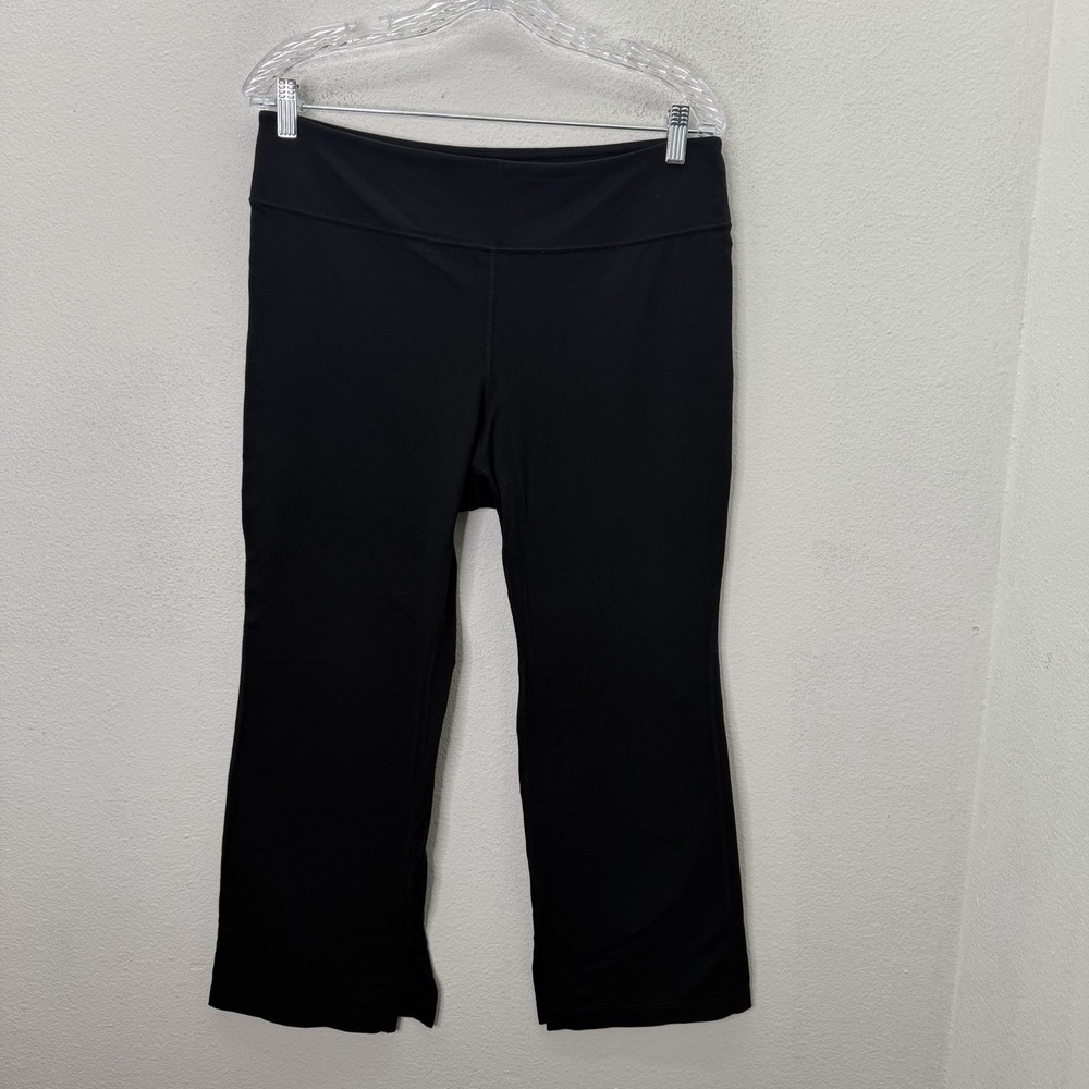 J.Jill Fit Kick Flare Pants Womens M Black Pull On Stretch Athletic Yoga Workout